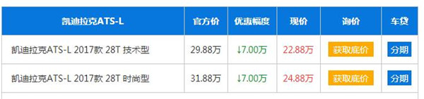 轻量化设计 凯迪拉克ATS-L优惠高达7万